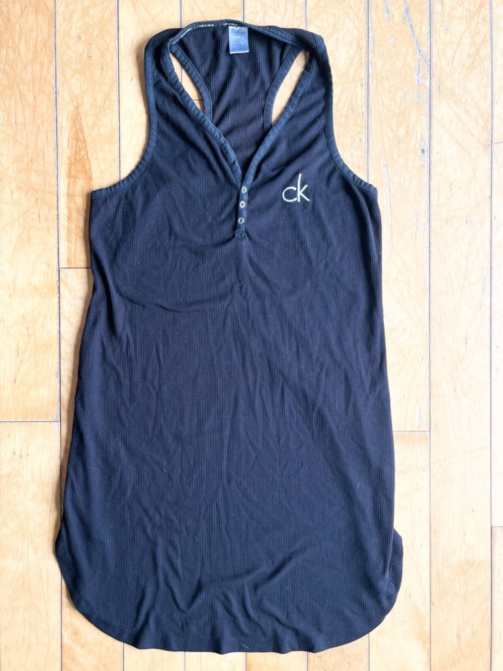 Free with purchase - Calvin Klein Black Ribbed Sleepwear Henley Tank Size Small